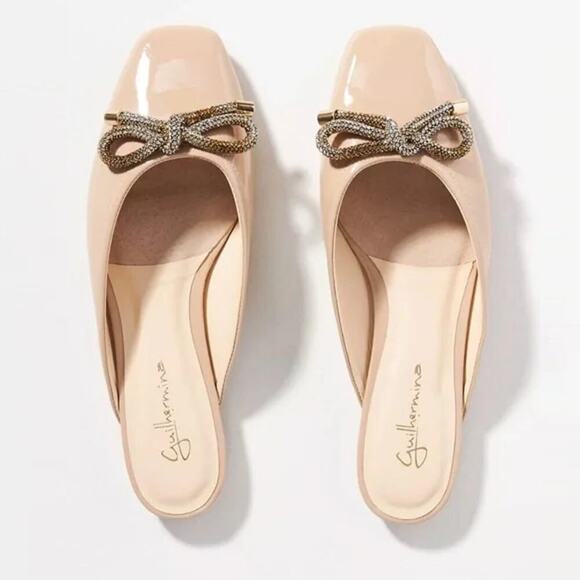 Anthropologie Guilhermina Ballet Flat Mule Beige Size 6 - Picture 1 of 5